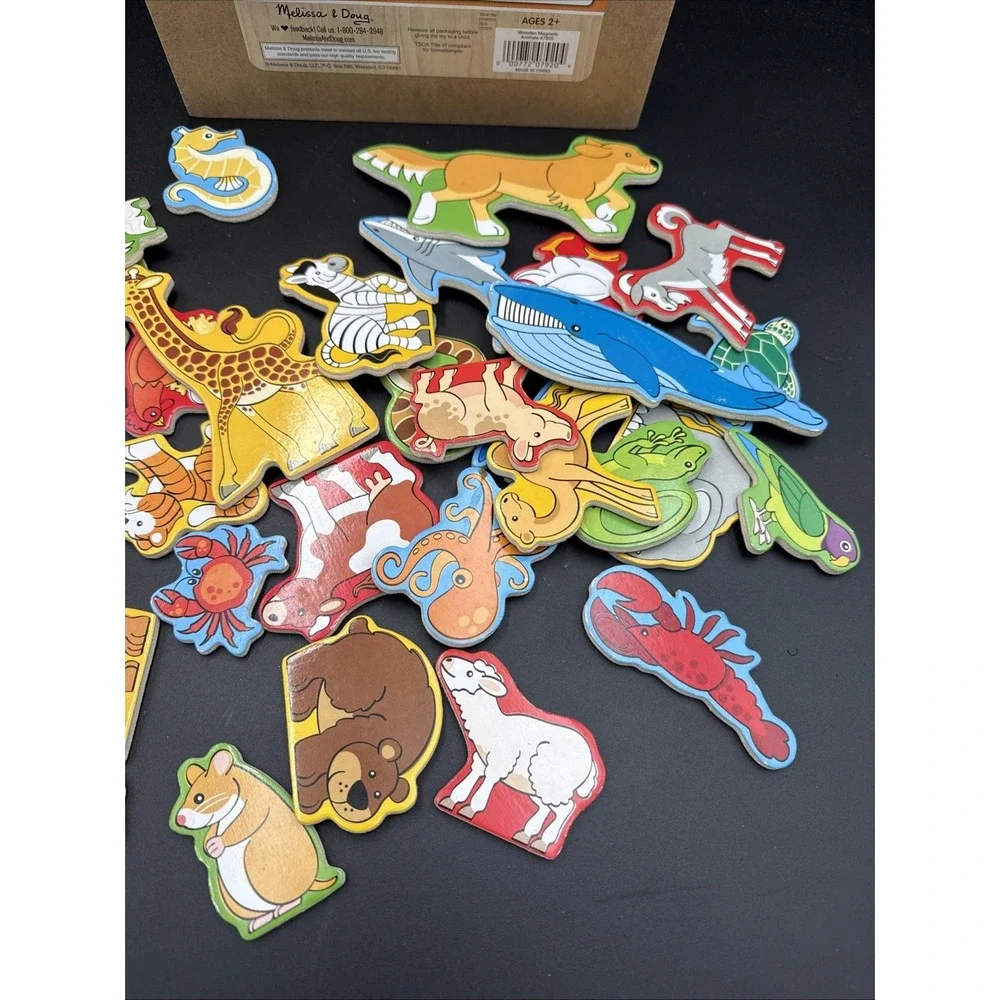 Melissa & Doug Wooden Magnets Animals 32 Magnets COMPLETE